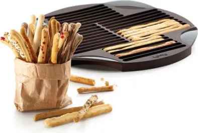 Tava pentru copt pretzel si grissini Lekue 1009038, 240 ml, Pana la 30 pretzel, Ø25x1,9 cm, -60/+220°C, Maro