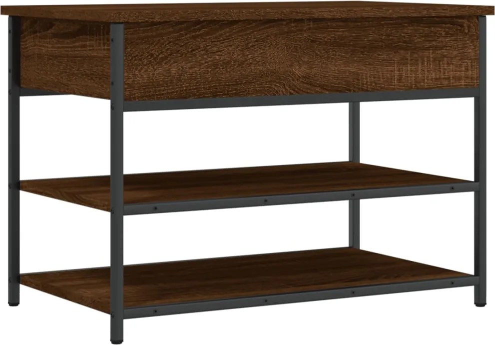 vidaXL Bancă de pantofi, stejar maro, 70x42,5x50 cm, lemn prelucrat