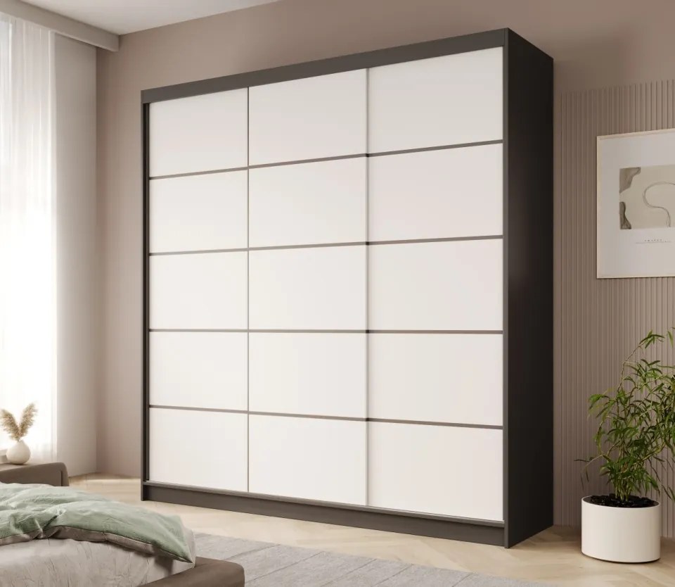 Dulap cu usi glisante, 200x58x215 cm, Greta 200, ADRK Furniture (Culoare: Casmir / Casmir)