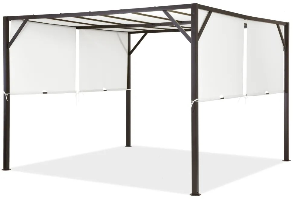 Pergolă grădină Santorini 3 x 3 m maro-alb Garden Point