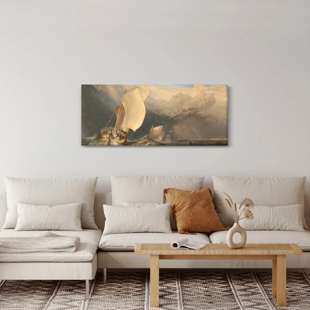Tablou - William Turner, Fishing Boats with Hucksters Bargaining for Fish, reproducere (120x50 cm)