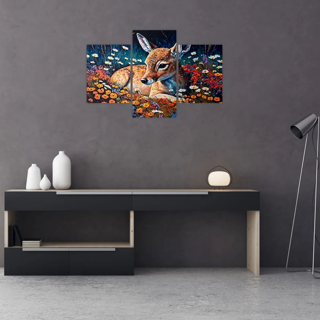 Tablou - Cerb pictat (90x60 cm)