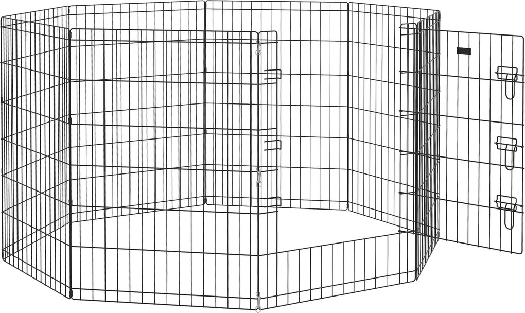 PawHut Parc modular pentru câini iepuri rozătoare gard pentru animale mici interior și exterior 61 x 91 cm negru | Aosom Romania