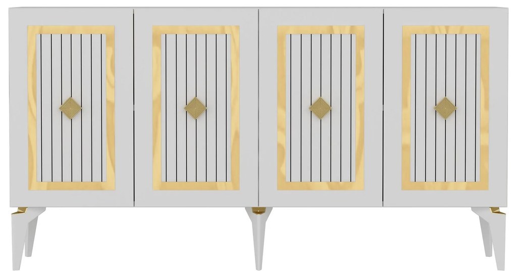 Dulap Lideke 2 (alb + auriu) . 1093459