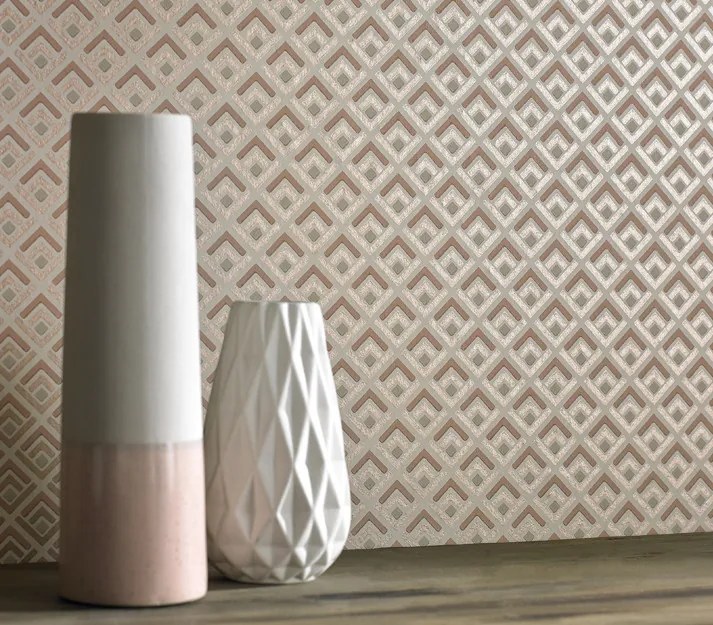 Tapet Gio, Pink Luxury Geometric, 1838 Wallcoverings, 5.3mp / rola