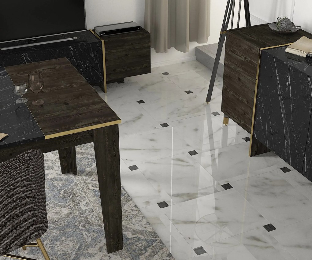 Mobilier living Vivaldi (Negru + Auriu). 1073516