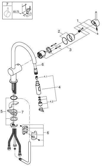 GROHE 32321002 - Baterie pentru chiuvetă A crom lucios
