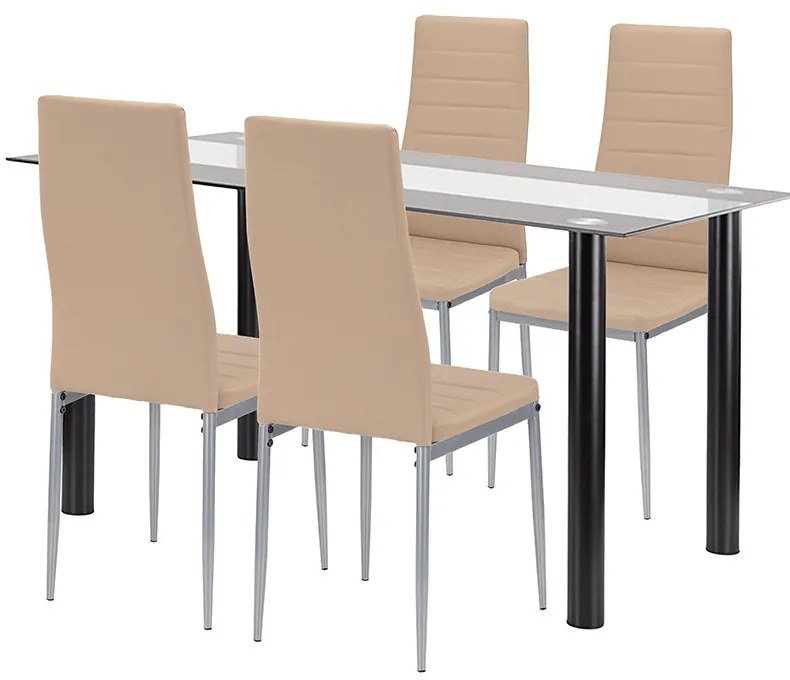 Set de sufragerie Denton 4+1 bej-gri