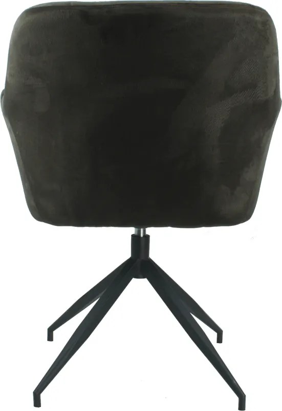Scaun pivotant, ţesătură de catifea maro/negru, VELEZA NEW