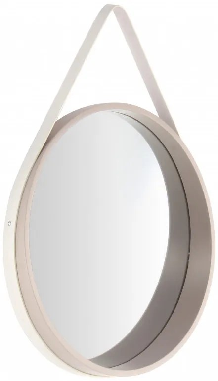 Oglinda rotunda cu rama din MDF/poliuretan alba Ultima, 3,5-7,5cm (L / D) x 49,5cm (W) x 49,5cm (H)