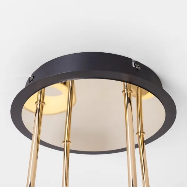 Zuma Line MX7170-8-3BGT - Lustră aplicată de tavan LARA LED/60W/230V, auriu/negru, compatibilă cu dimmer