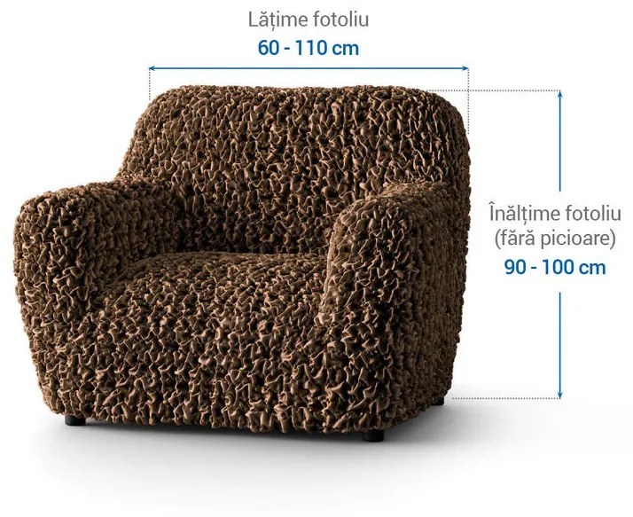 Huse bielastice VELVET maro fotoliu (l. 60 - 110 cm)