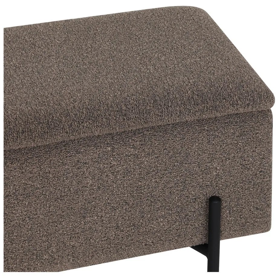 Bancă maro cu tapițerie din țesătură bouclé Watford – House Nordic