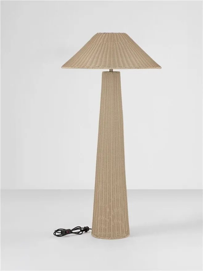 Lampa de podea din ratan sintetic pentru exterior Plom maro deschis