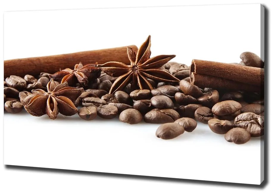 Tablou pe pânză canvas Boabe de cafea scorțișoară