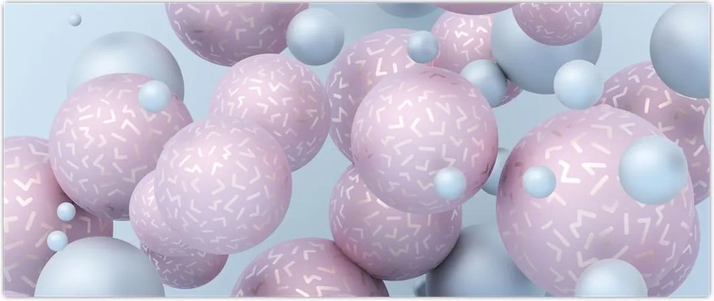 Tablou abstract - Bile în pastel (120x50 cm)