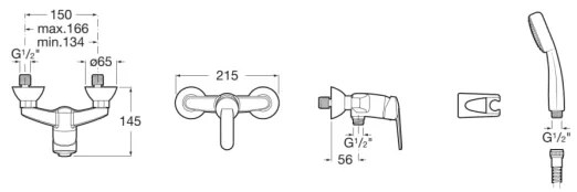 Roca A5A2025C02 - Set de duș cu baterie VICTORIA, crom lucios