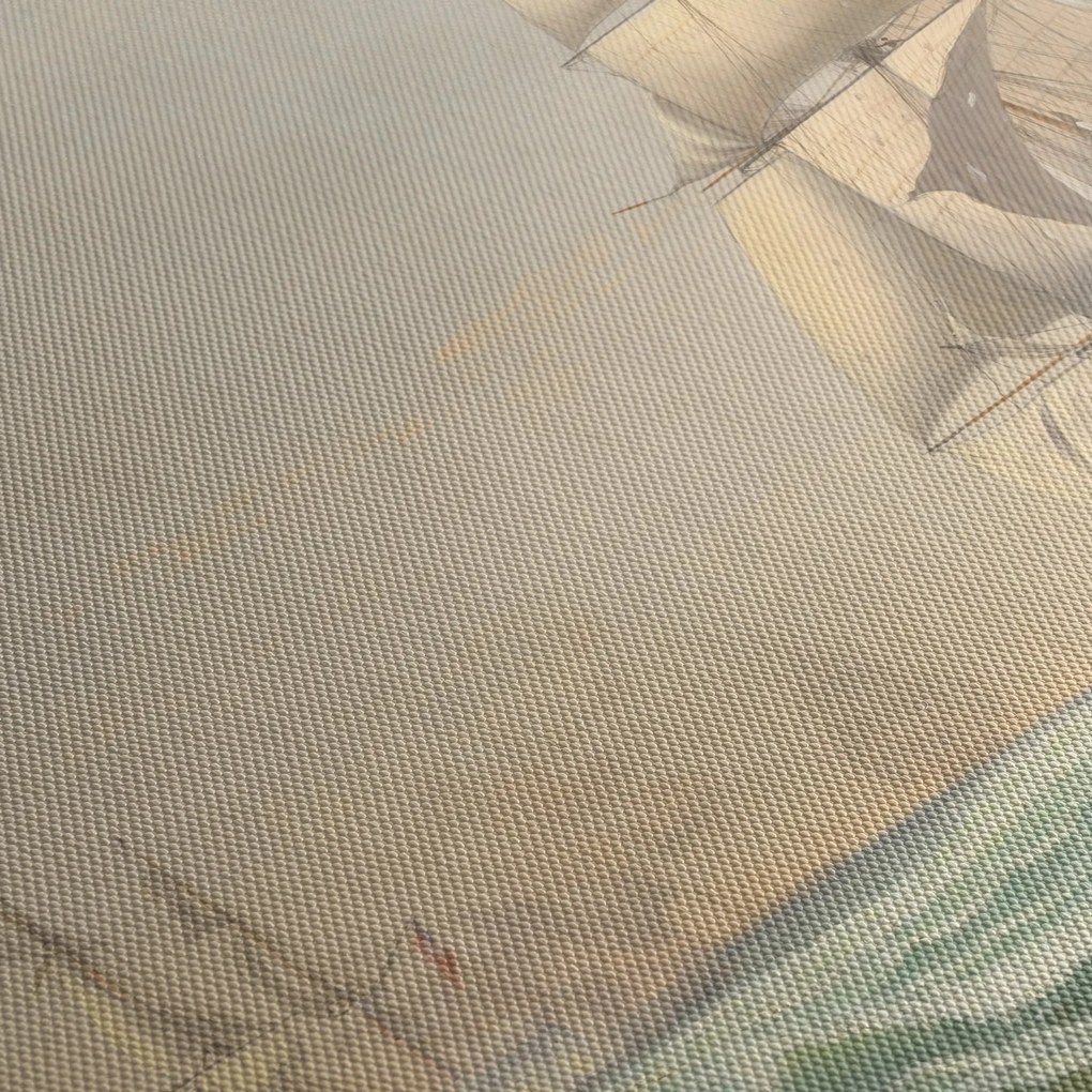 Tablou - Fitz Henry Lane, The United States Frigate President Engaging the British Squadron, reproducere (90x60 cm)