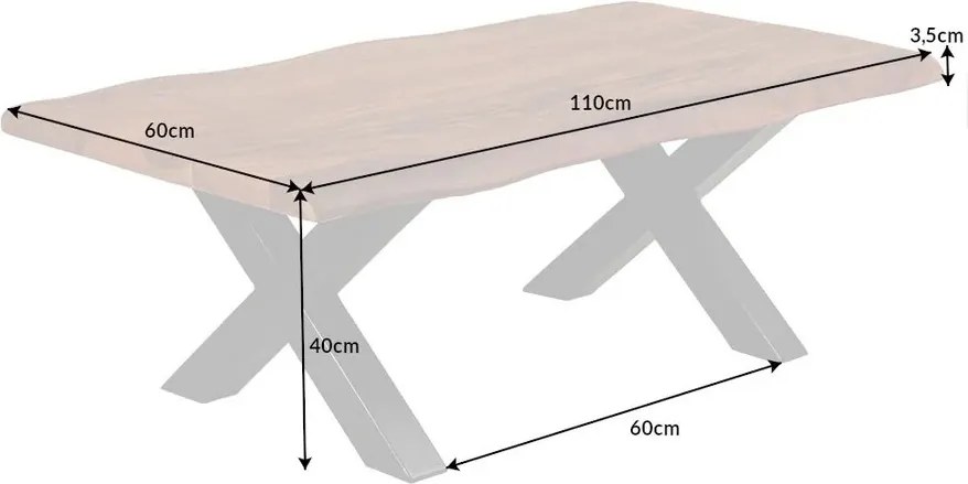 Masuta Design Industrial, Lemn, Metal, Mammut X 110cm