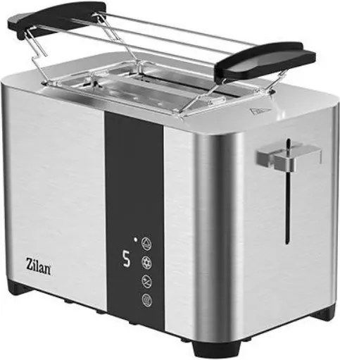 Toaster digital Zilan ZLN6334 2 felii, Inox, 3 functii, Display LED cu touch screen, Tavita pentru firimituri, 850W