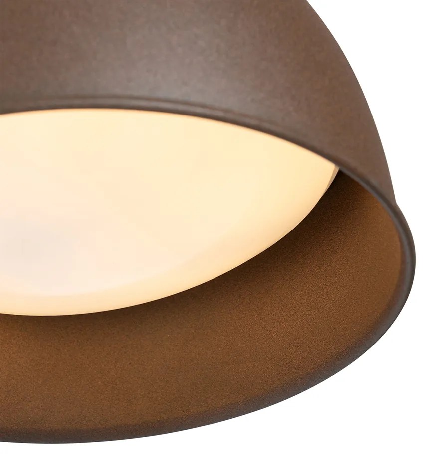 Lampă de perete exterioară industrială maro ruginit rotundă IP44 - Natas