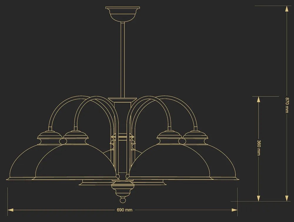 Lustra design clasic realizata manual Lido, 5L