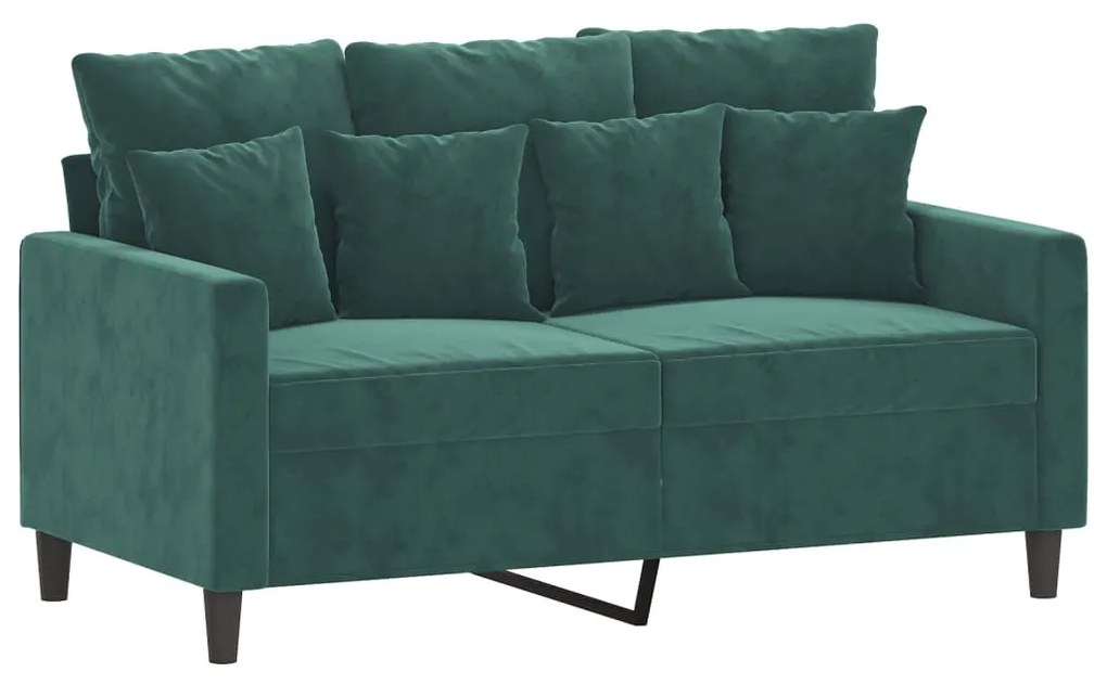 359295 vidaXL Canapea cu 2 locuri, verde închis, 120 cm, catifea