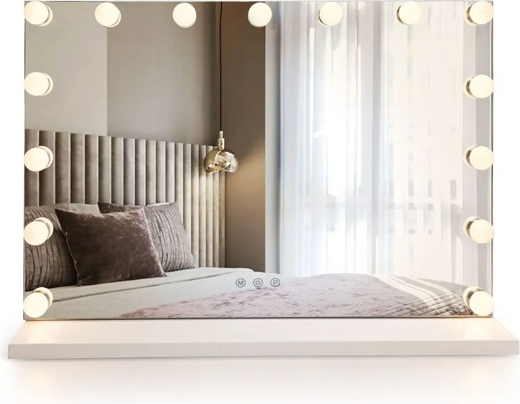 Oglindă LED HOLLYWOOD White 80x60