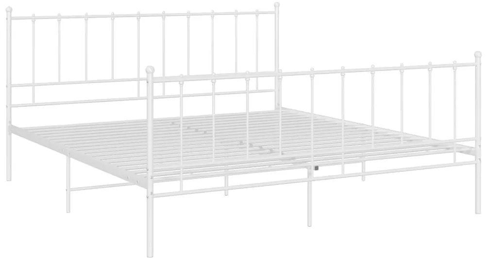 324959 vidaXL Cadru de pat, alb, 160x200 cm, metal