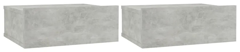 800315 vidaXL Noptiere suspendate, 2 buc., gri beton, 40x30x15 cm, PAL