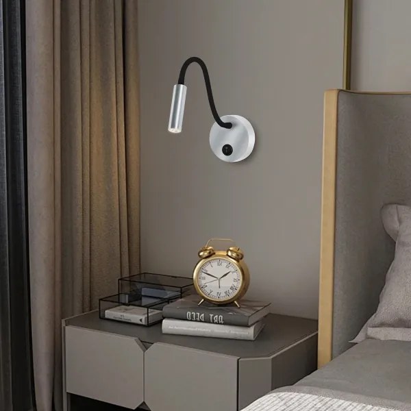 Lampă LED flexibilă de perete Brilagi MAYA LED/3W/230V 4000K argintiu