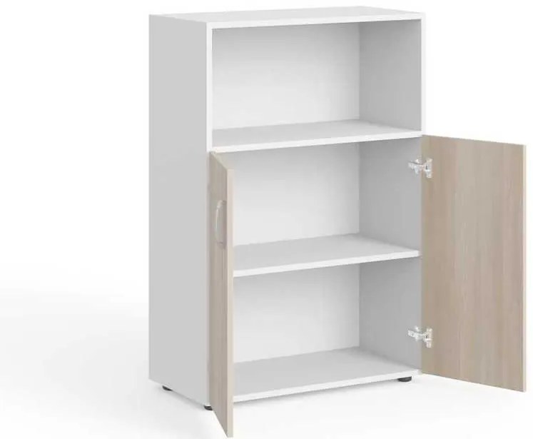 Dulap mediu Manager 79,8 x 42,2 x 119,5 cm, salcâm deschis / alb
