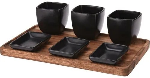 Set de servit Acacia Black, 7 piese