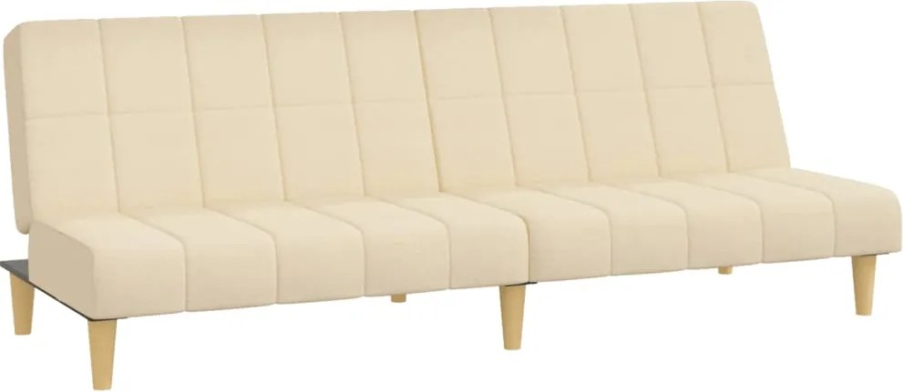 vidaXL Canapea extensibilă cu 2 locuri, crem, material textil