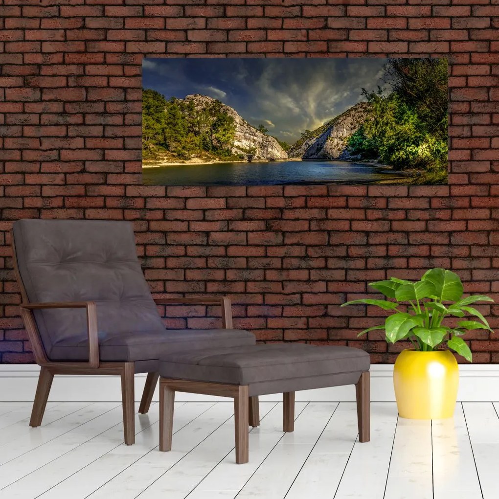Tablou peisajului cu lac (120x50 cm)