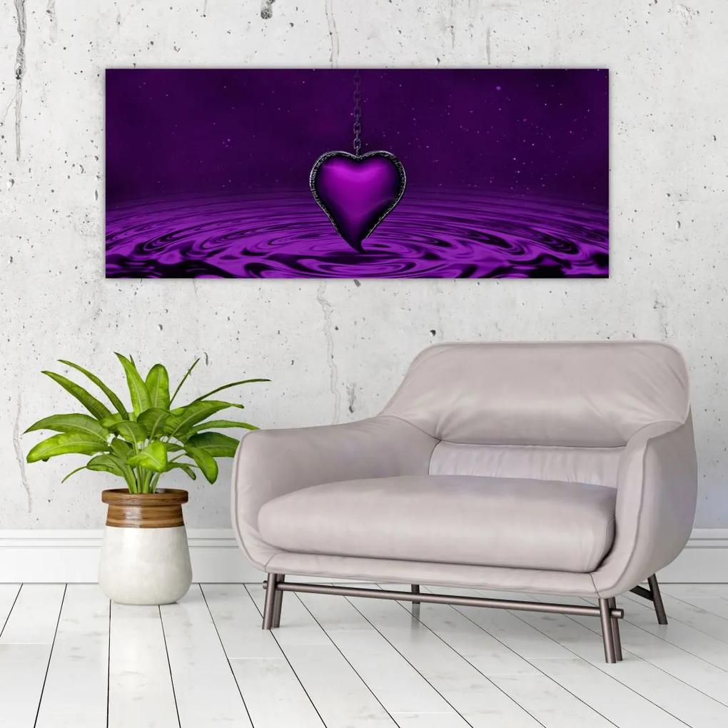 Tablou ci inima violetă (120x50 cm), în 40 de alte dimensiuni noi