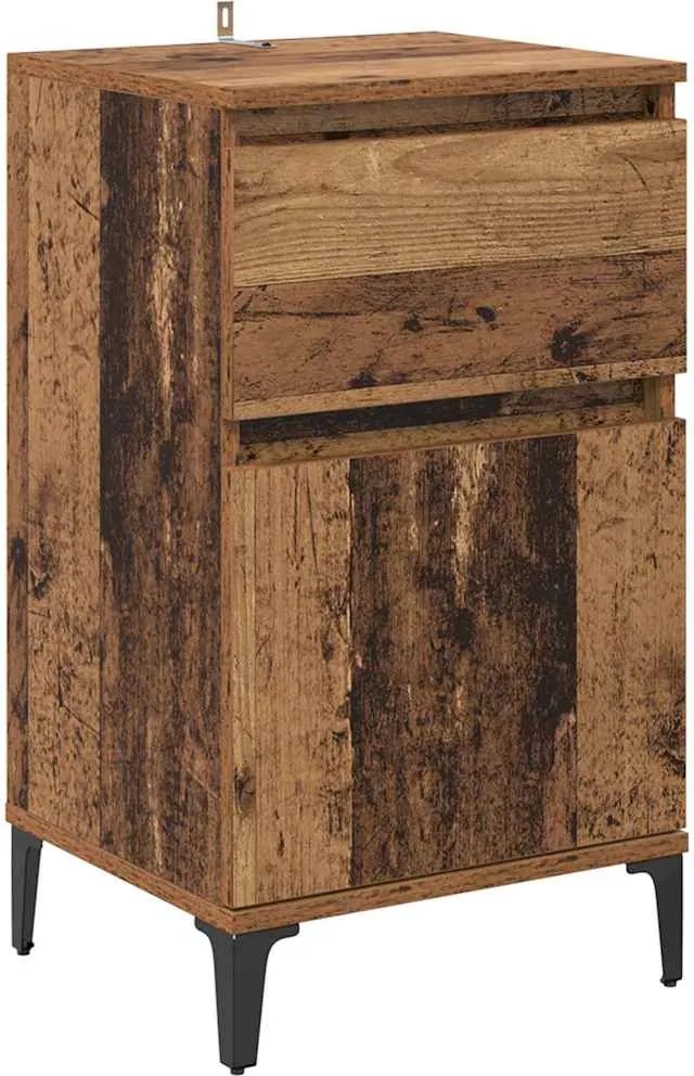vidaXL Dulap de noapte Lemn vechi 40 x 35 x 70 cm Lemn compozit