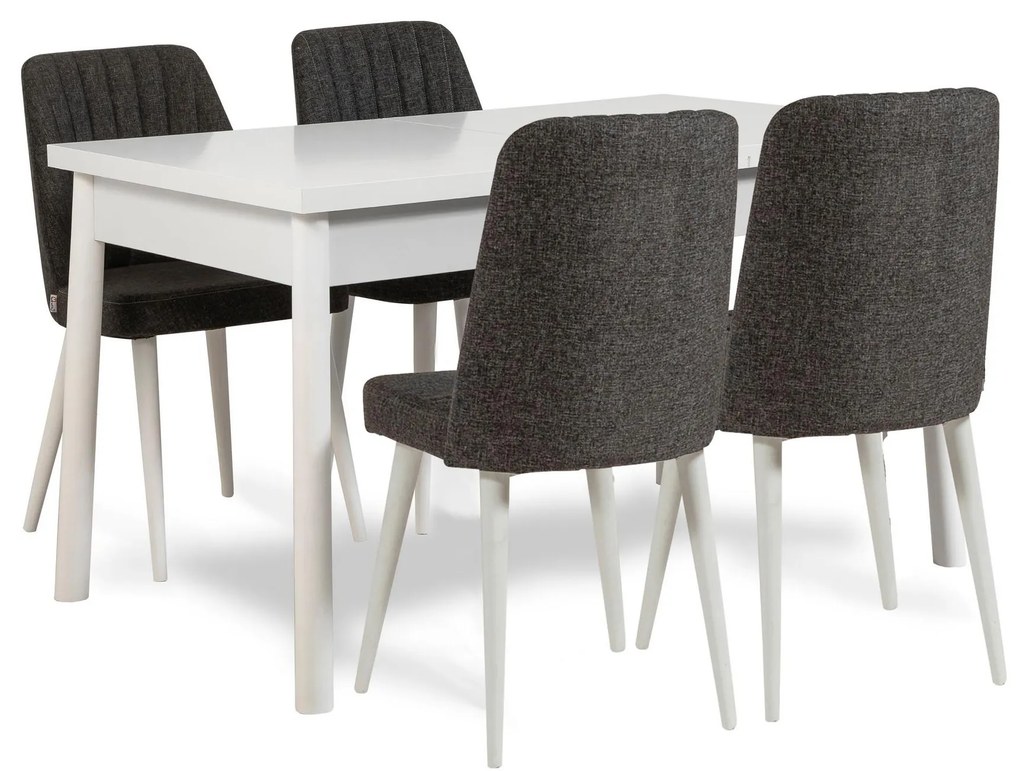 Set mobilier sufragerie Dobuse 3 (alb + antracit) (pentru 4 persoane). 1093806