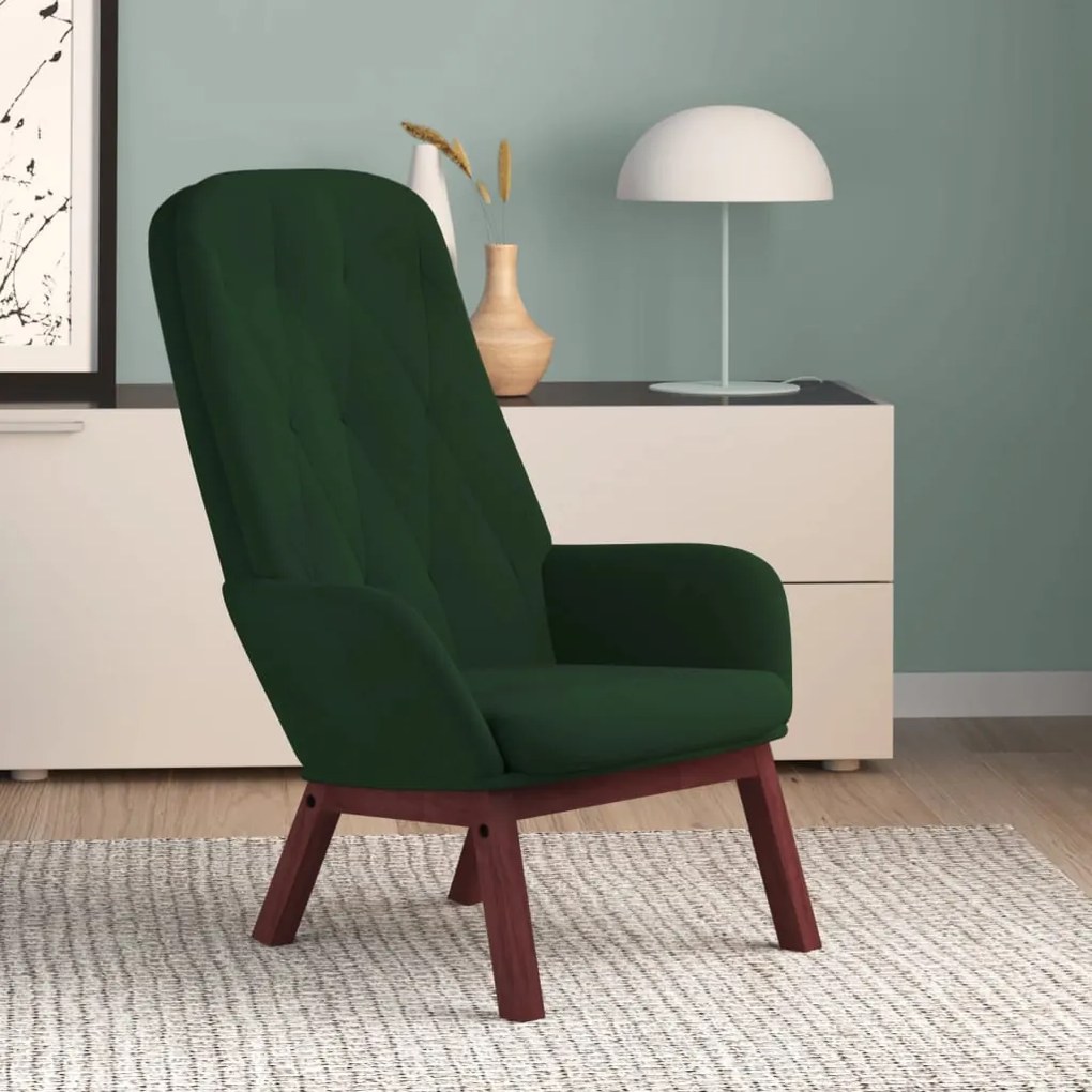 vidaXL Scaun de relaxare, verde închis, catifea