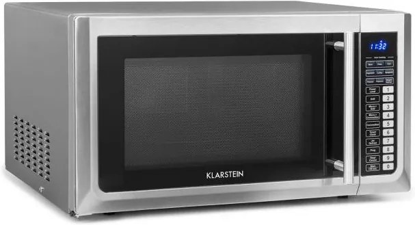 Klarstein Brilliance Pro, cuptor cu microunde, 43 litri, grătar, recirculare cu aer cald, panou tactil, oțel inoxidabil