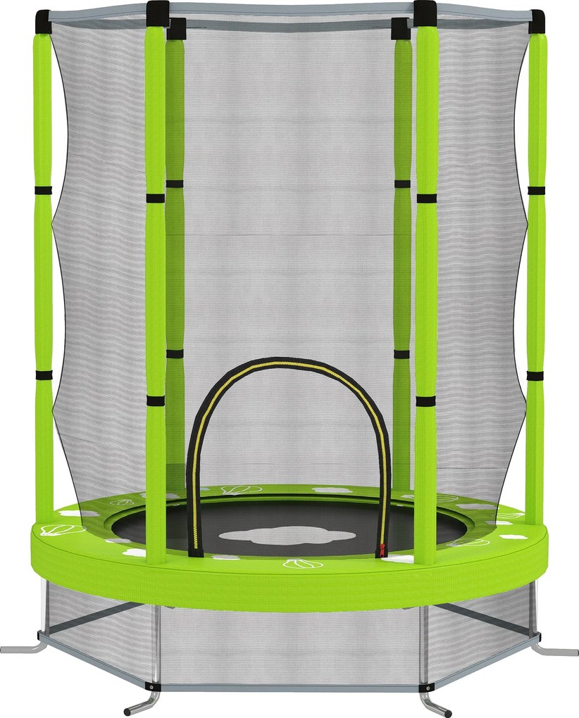 AIYAPLAY Trambulină pentru Copii 3-6 Ani cu Plasă de Siguranță, Փ140x190 cm, Verde | Aosom Romania