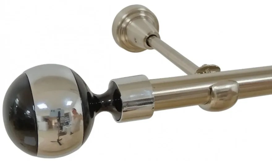 Galerie simpla fara inele kula negru 19 mm INOX (Alege marime: 120 cm)