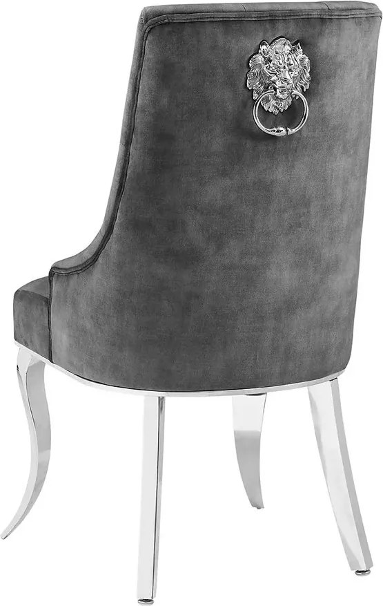 Set 2 scaune stil baroc Modern Barock, gri/ argintiu