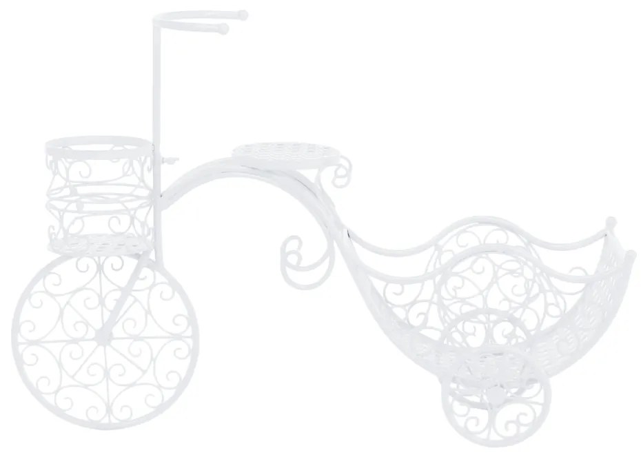 Ghiveci de flori RETRO în formă de bicicletă, alb, ALENTO