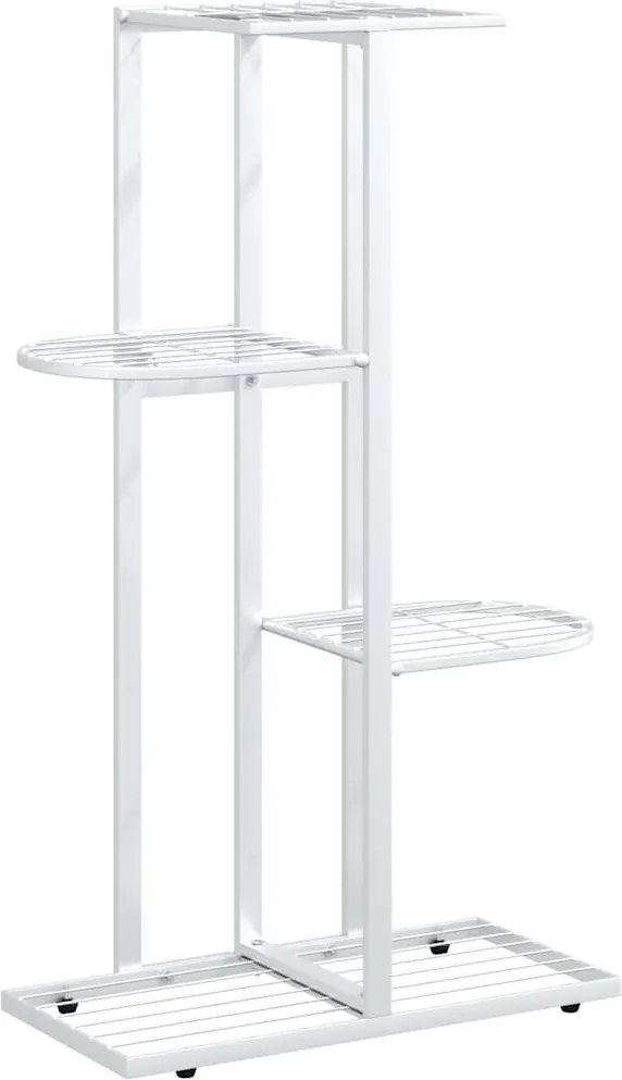 vidaXL Suport pentru flori cu 4 nivele, alb, 43x22x76 cm, metal