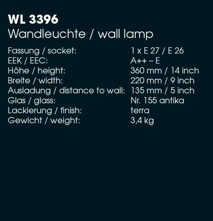 Aplica 1/2 iluminat exterior din fier forjat, design medieval WL 3396
