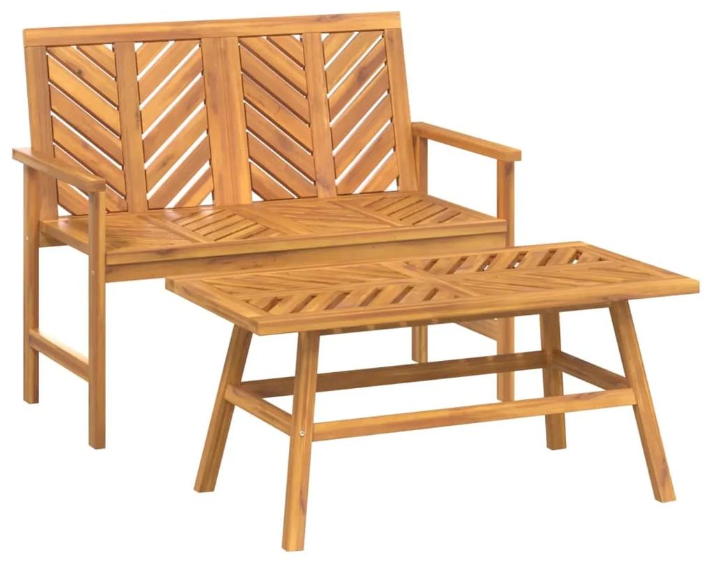 362235 vidaXL Set mobilier de relaxare de grădină, 2 piese, lemn masiv acacia