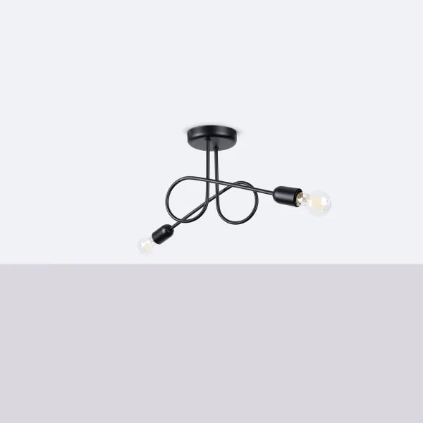 Lustră aplicată Sollux SL.1472 LOOP 2xE27/15W/230V negru