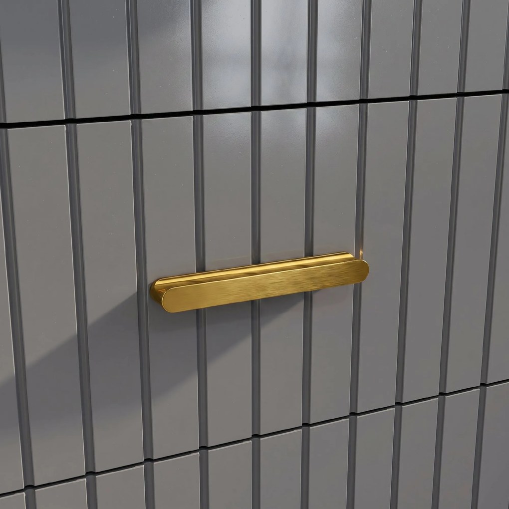 HOMCOM Comodă Modernă cu 4 Sertare, Unitate Sertar Depozitare cu Picioare din Aluminiu, 60x40x90 cm, Gri Închis