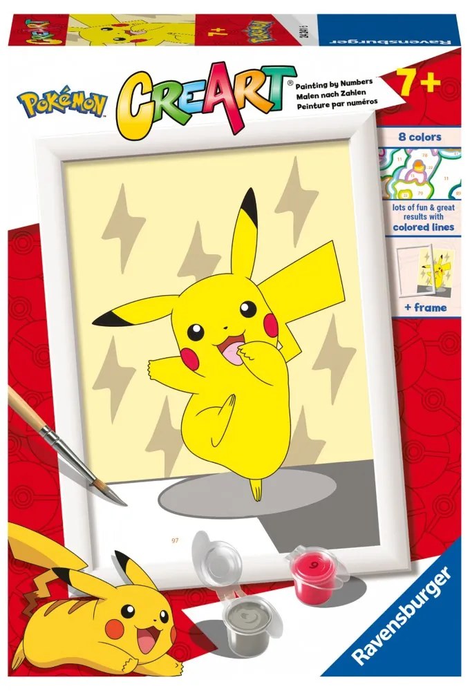 CREART PICTURA PE NUMERE PENTRU COPII PICKACHU - RAVENSBURGER (RVSPBN20241)